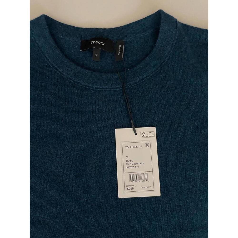 Theory Tolleriee Hydro Soft Cashmere Crew Short Sleeve Sweater Top - Size Medium - Picture 4 of 8